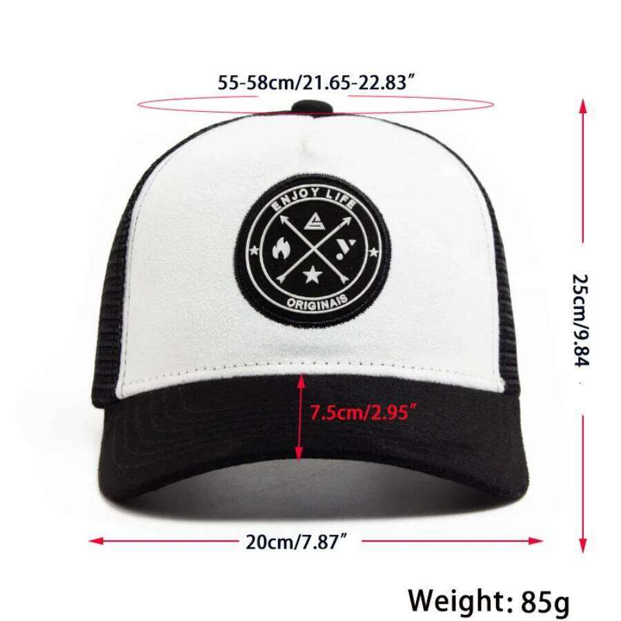 1 PC Summer Mesh Baseball Women Men ENJOY LIFE Letter Patch Snapback Hat Casual Breathable Unisex Street Hip Hop Trucker Cap Y260304