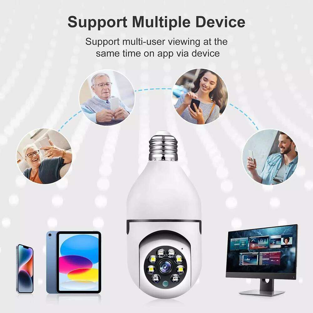 8MP E27 Bulb Surveillance Wifi IP PTZ CCTV Camera 10X Zoom Color Night Vision Human Tracking Security Baby Monitor Cam 26W0306