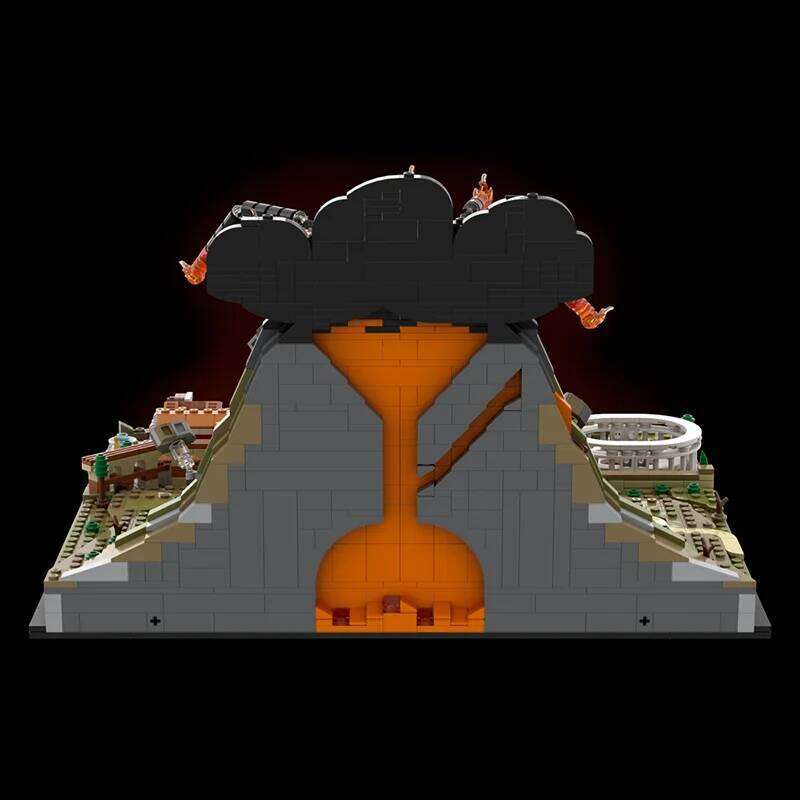MOC Custom Vesuvius and Pompeii Architectural Model Building Blocks Technology Bricks DIY Assembly Toys Children's Gift Z260306