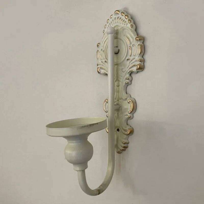 2pcs American Wall-mounted Wrought Iron Candle Holder Rural Pastoral Home Wall Wedding Decoration XJ260305