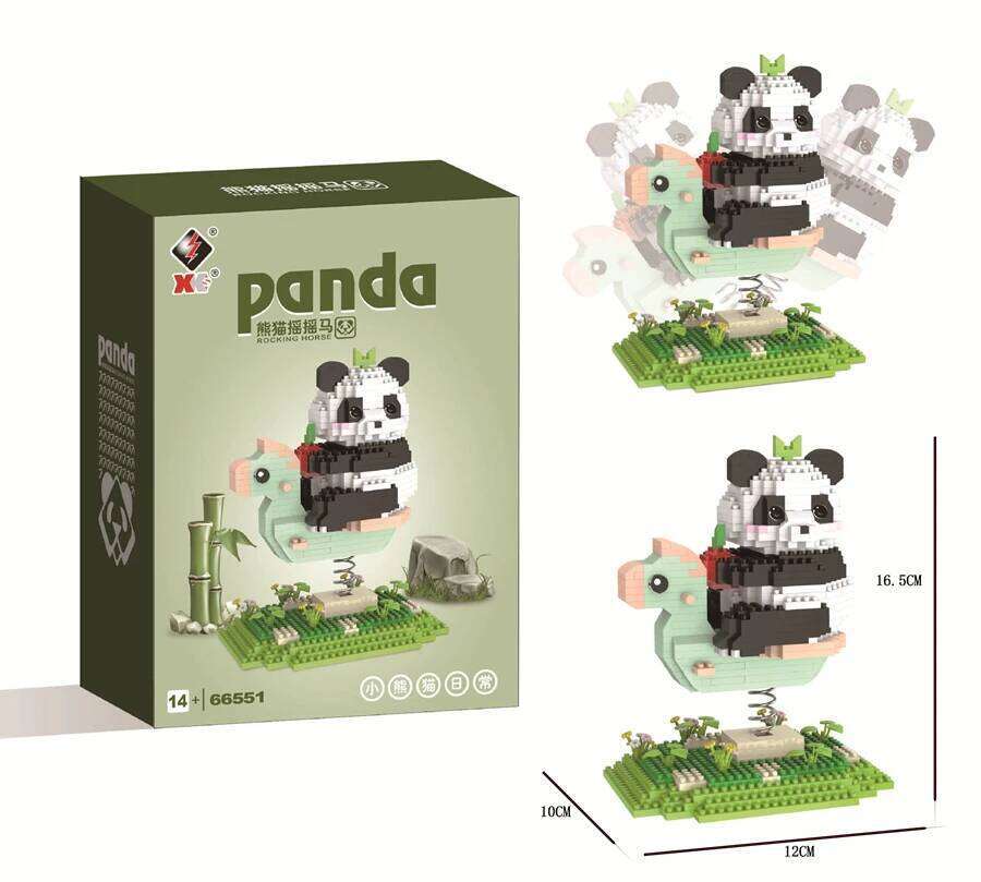 Creative Giant Panda Building Blocks Small Particle Educational Toys Desktop Ornaments Children's Holiday Gifts Z260306