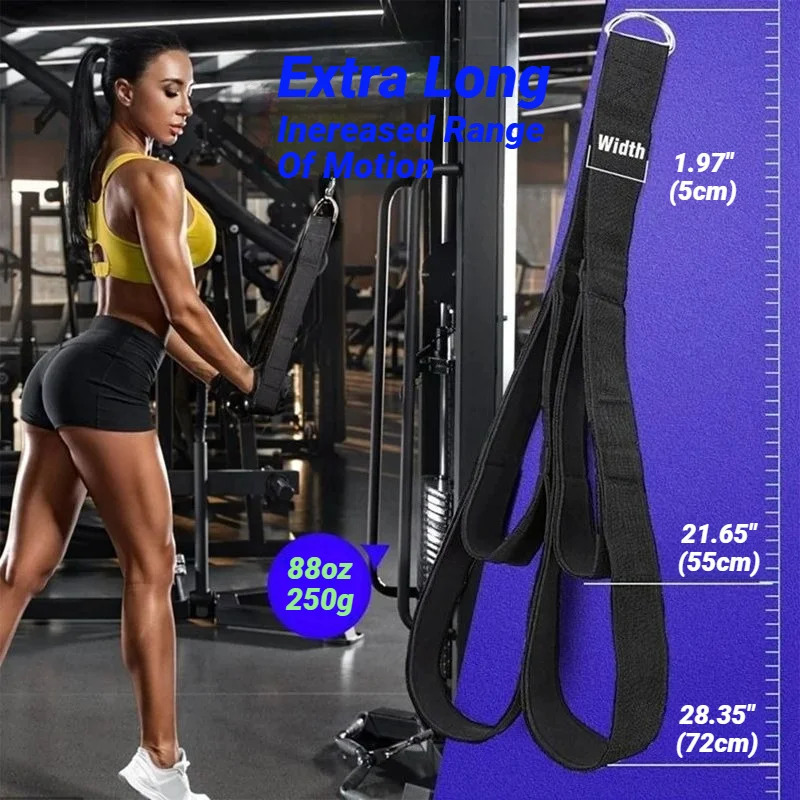 Fitness Tricep Rope Pull Down Workout Cable Attachment Strength Biceps Triceps Training Double Ended Tension Webbing 260303