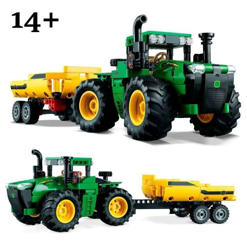 Technical John Deere 9620R 4WD Tractor Building Blocks Farmer Car Construction Vehicle Assemble Brick Toy Gift For Kid Boy Adult Z260305