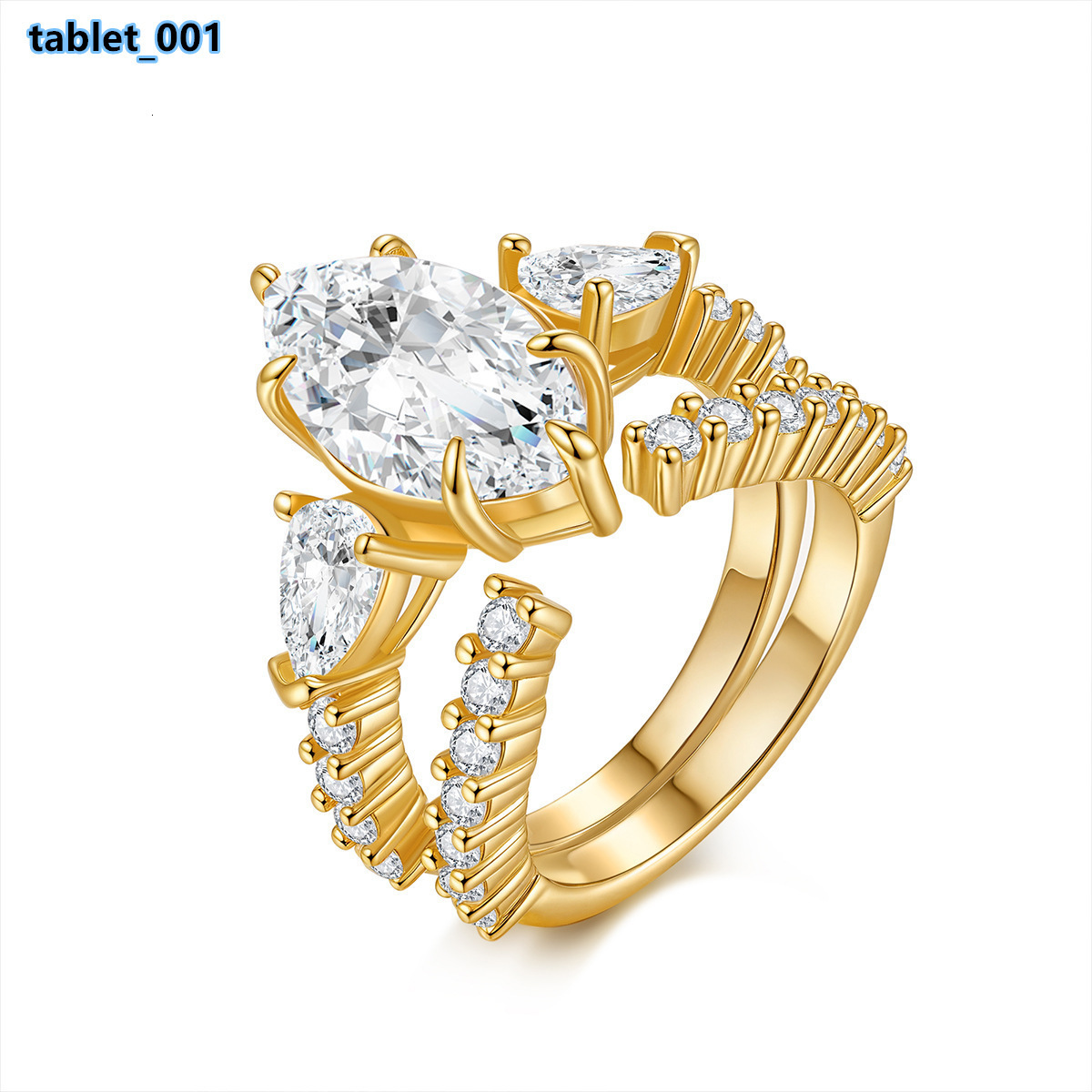 Luxury 3CT Marquise Cut Moissanite Ring S925 Sterling Silver Moissanite Rings IGI Certified Moissanite Ring