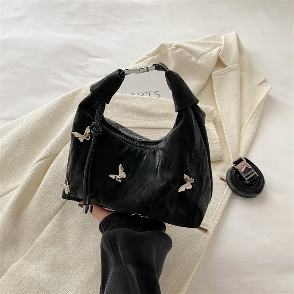 Women's Butterfly Embellished Shoulder Bag Aesthetic Crossbody Purse, Trendy Summer Office Handbag for Work, Cute Going Out Gift for Her
