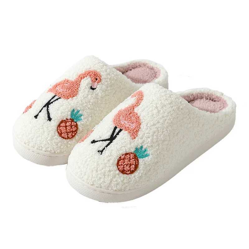 Kids Slippers House Shoes Cartoon Cotton Winter Shoes For Unisex Warm Anti-slip Soft Bottom White Shoes Size 36-45 S260305
