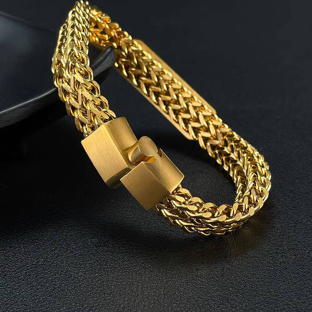 New Style Mens Guitar Chain Bracelet Stainless Steel Magnetic Clasp Chunky Miami Curb Cuban Link Chain Bracelets Jewelry