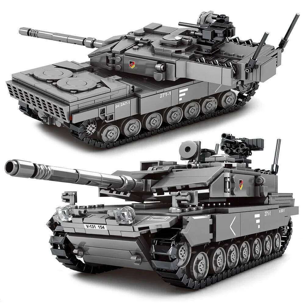 WW2 Tanks Army Main Battle Tank Military Challenger Leopard 2A7+ Soldier Police Building Blocks Bricks Kids Children Toys Gifts Z260306