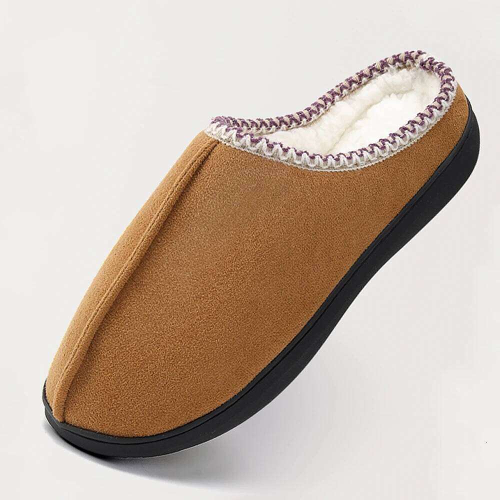 Litfun Winter House For Men Anti-Slip Fluffy Warm Women Memory Foam Cotton Slippers With Durable Rubber Sole