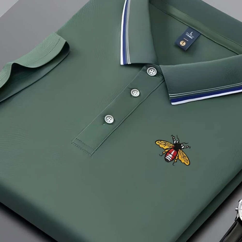 Embroidered New Men's Business Casual Short Sleeved Polo Shirt, Fashionable, Breathable, Comfortable And Versatile Top