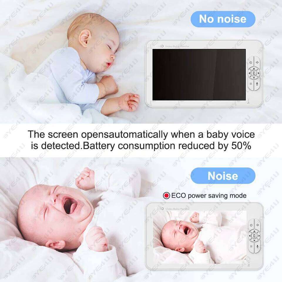 5 Inch Video Baby Monitor With Camera PTZ Zoom Babyphone Cam Security Protection Surveillance Cameras Temperature Sensor Lullaby 26W0306