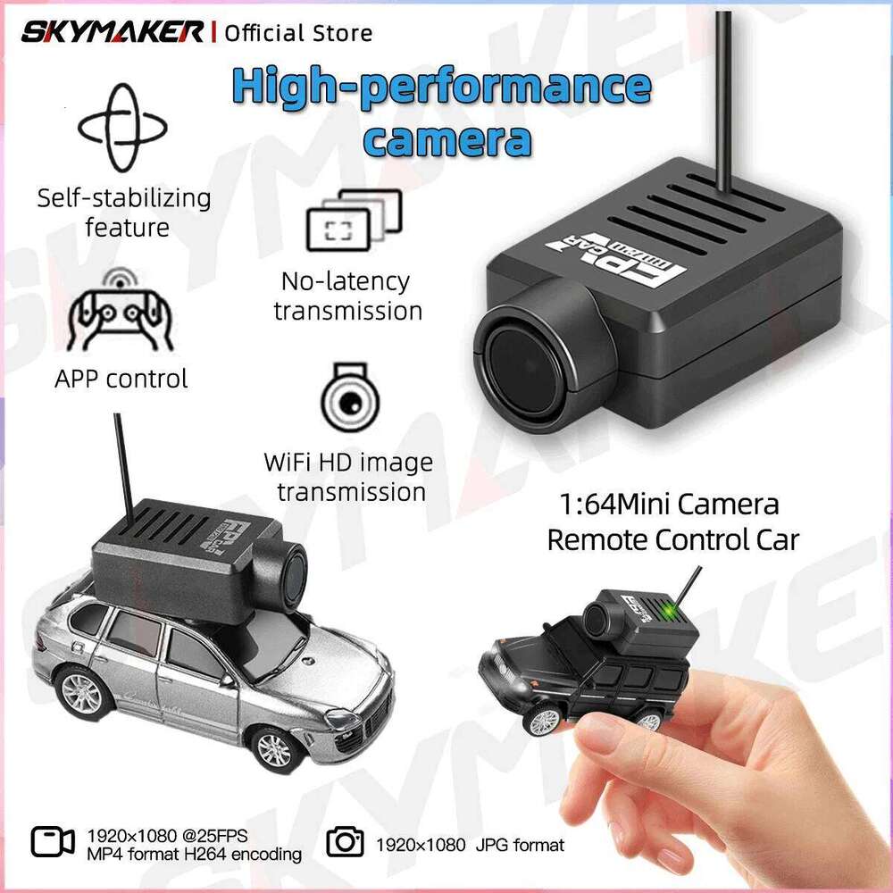 Wltoys FPV APP 1:64 Remote Control Camera 2.4GHz Led Ambient Lights Mini RC Car Toys for Boys Gift C260305