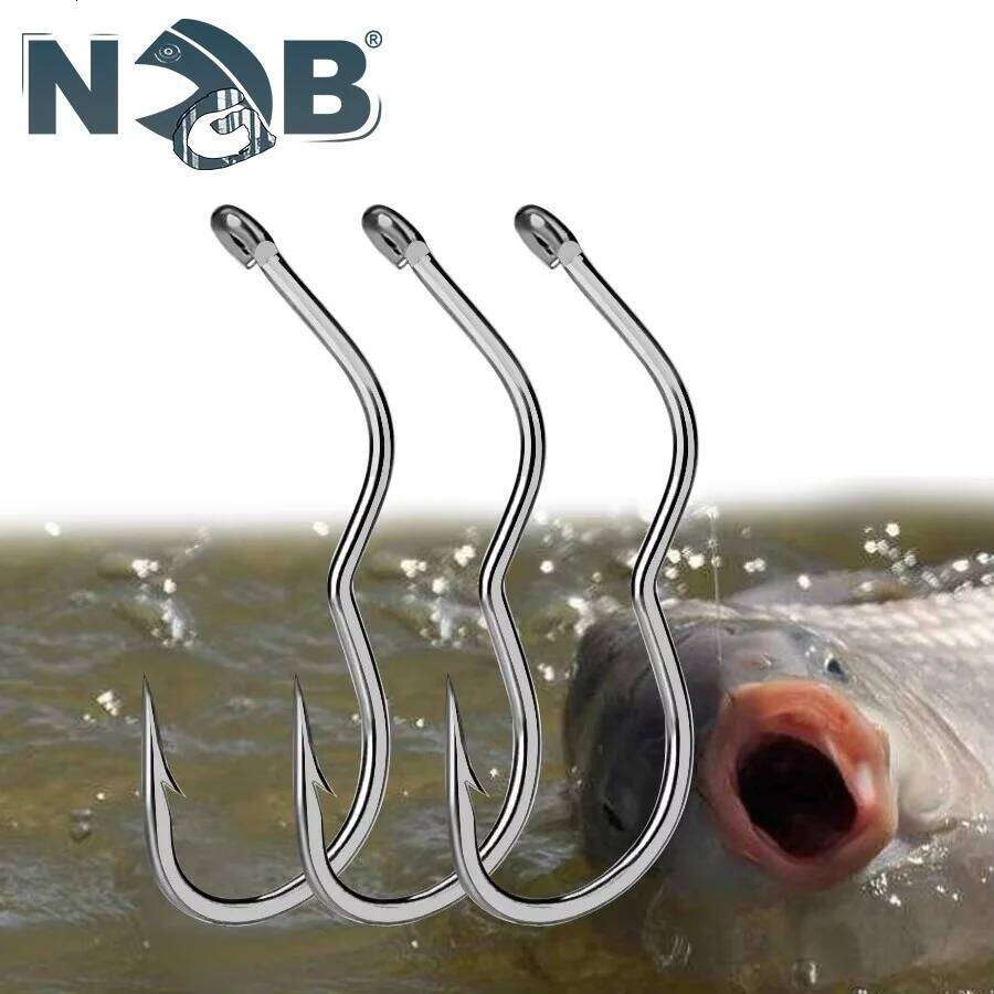NGB 12PCS Automatic Flip Carp Hook High Carbon Steel 6-13# Freshwater Sharp Barbed Single Fishhook Fishing Accessory Y260305