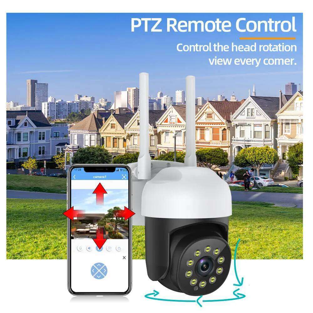 5MP Tuya Wireless Outdoor Full Color Night Cameras with Wifi 2-Way Audio IP Camera For Smart Home Security Protection 26W0306