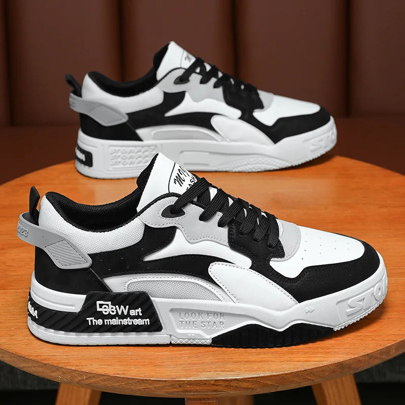 Autumn Mens Sneakers Mens Comfortable Platform Shoes Trend Lace-up Vulcanized Shoes White Casual Sneakers Zapatillas 260227