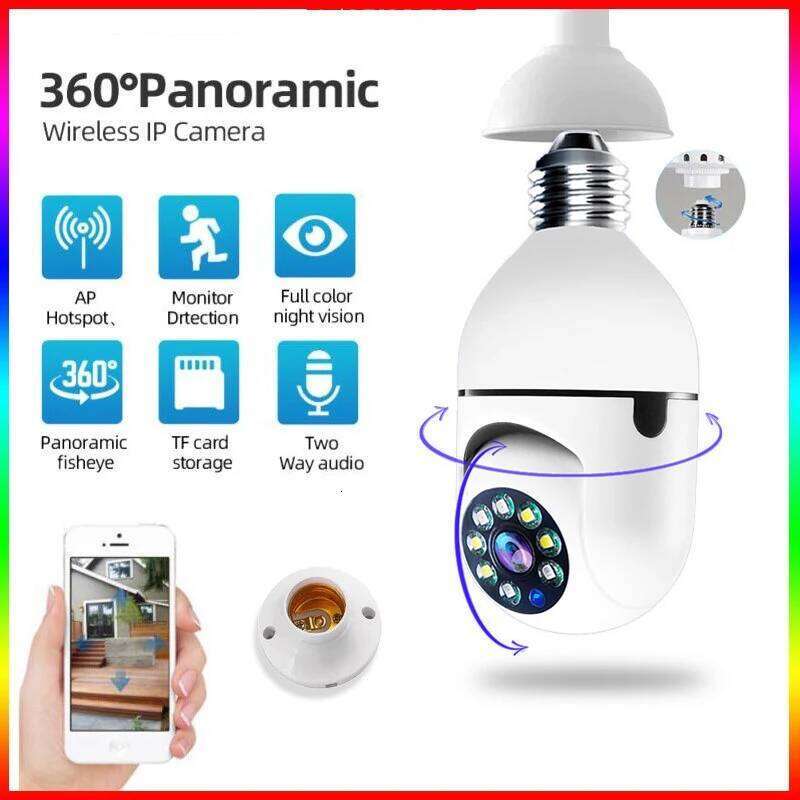 1080P HD E27 Bulb Surveillance Anti-theft Outdoor Indoor Security Monitor Wireless WiFi Camera Night Vision Audio IP Came 26W0306