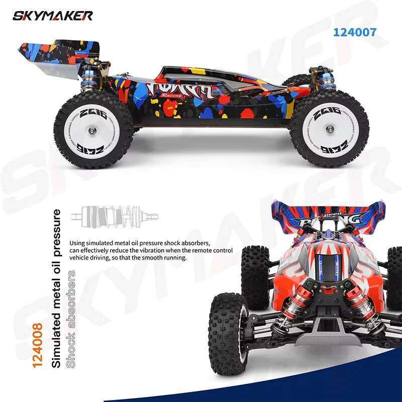 WLtoys 1:12 RC 124007 124008 V8 4WD Brushless Motor Max 75Km/H /12 High Speed Off-Road Remote Control Racing Car Toys Gift C260305