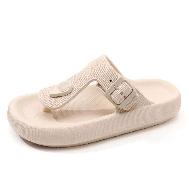 Litfun Men's Fashion Flip Flops Summer New Outdoor Beach Sandals With Adjustable Buckle Soft Cloud EVA Round Toe House Slippers