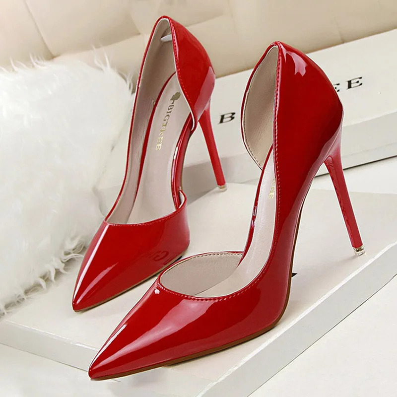 BIGTREE Shoes Patent Leather Heels 2026 Fashion Woman Pumps Stiletto Women Shoes Sexy Party Shoes Women High Heels 12 Colour 260306