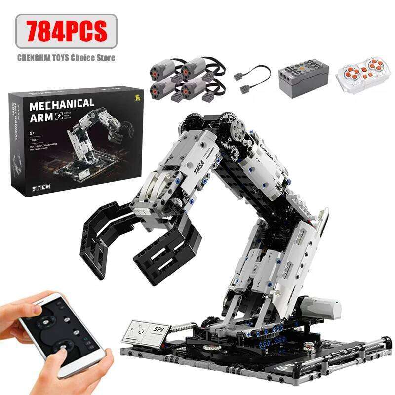 784Pcs Technical APP Remote Control Programming Robotic Arm Building Blocks Kits MOC Assembling Bricks Model Toys for Boys Gifts Z260306
