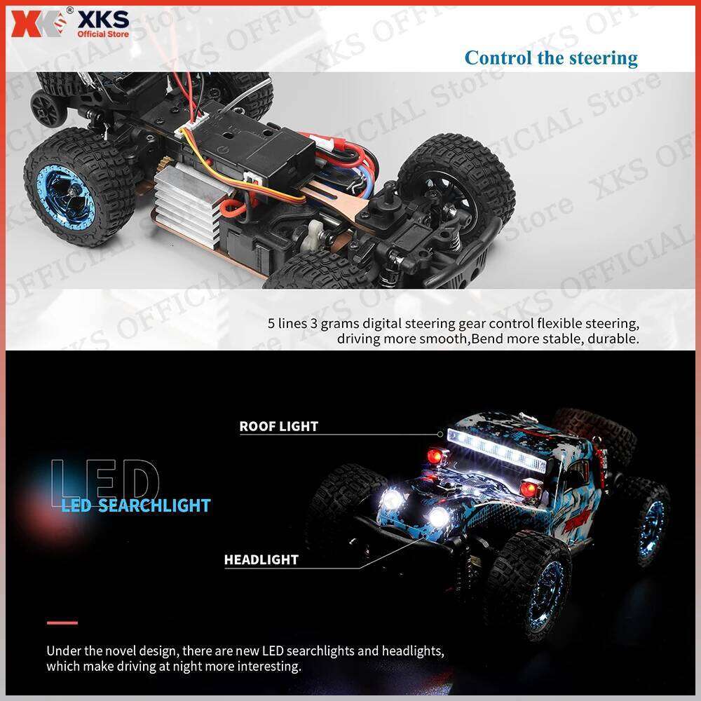 XKS Wltoys 284161 1/28 4WD 4X4 RC Car - 30Km/H High Speed Off-Road Racing Drift 2.4G LED Light Toy Gift for Children C260305
