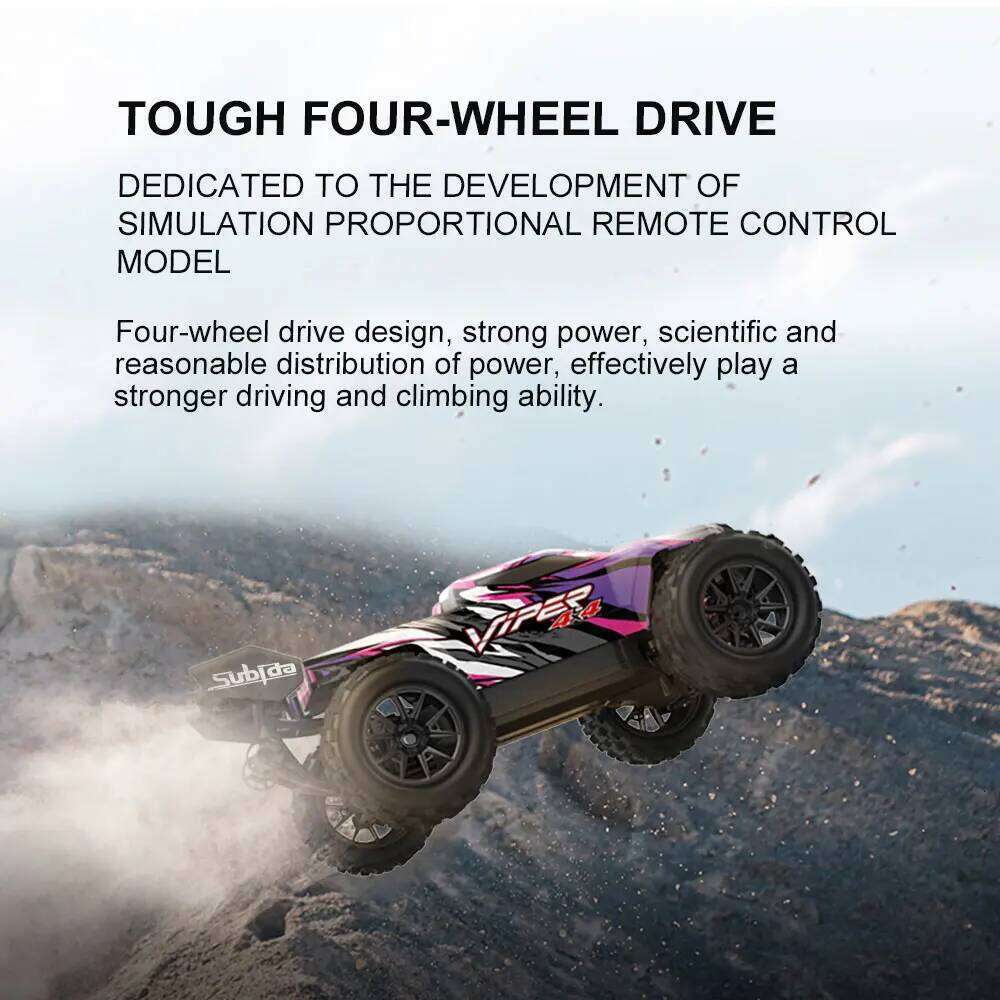 50KM/H RC Car With LED Lights 2.4G Radio Remote Cars Buggy Off-Road Control Trucks Boys Toy for Children VS WLtoy 144001 C260305