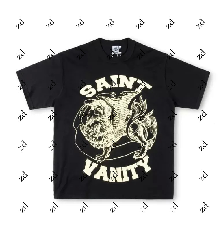 saintvanity Shirt Mens Designer t shirt saint vainty popular retro high street womens sleeved shorts ins same style letter printed casual short 5ff