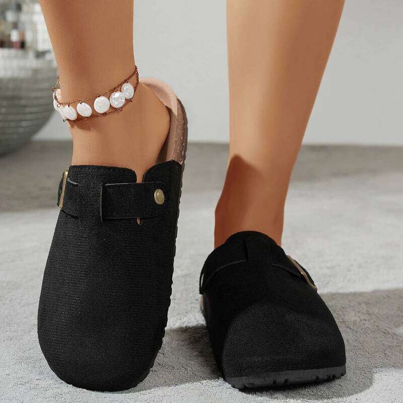 Comfortable 2026 Mules Slippers Retro Suede Sandals Solid Color Women's Shoes Light Fashion Women Slipper