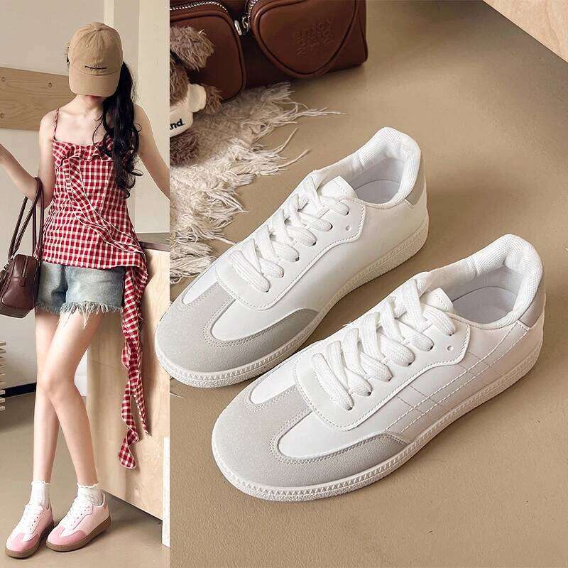 2025 Spring Casual Suede Sneakers Women Mixed Colors Leather Flats Lace Up Closure Ladies Comfortable Shoes Handmade