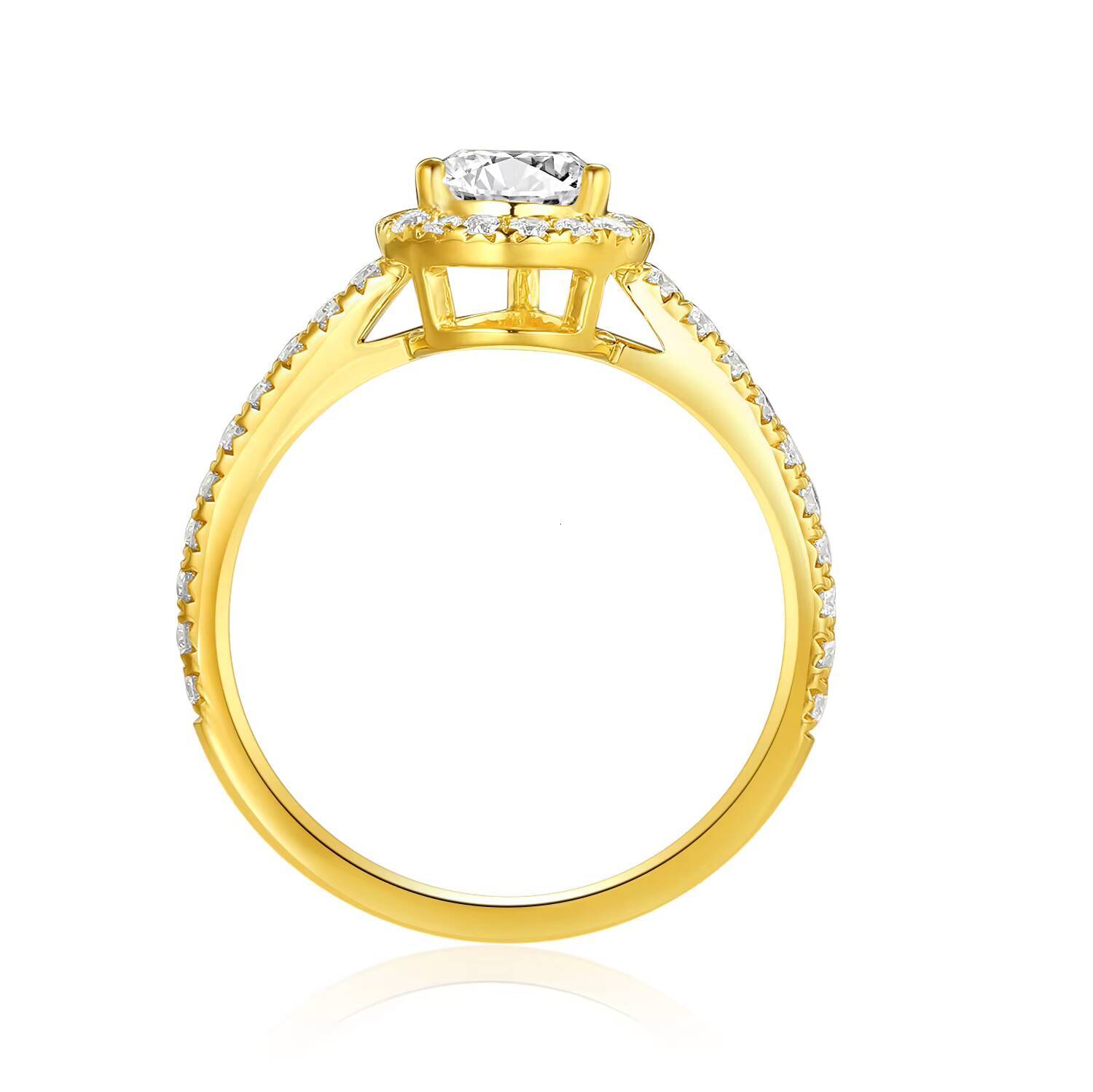 Custom Luxury Jewelry 9K/14K/18K Gold Ring Pear-Shaped Ladies Wedding Ring Bridal Wedding Ring Lab-Cultured Diamond
