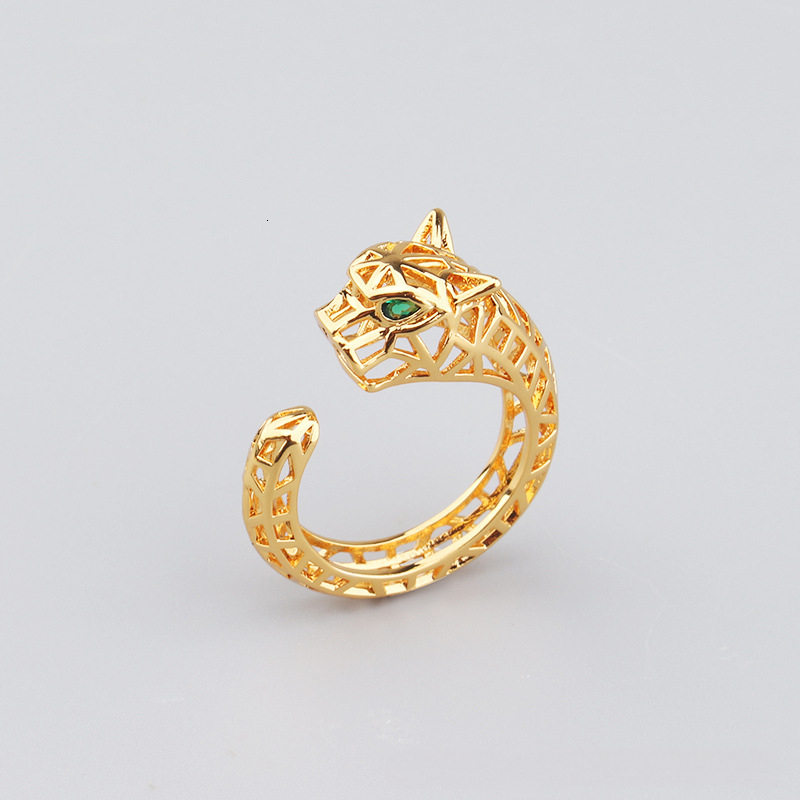 Bracelet Style Bold Punk Hollow Leopard Ring Set Bracelet For Men Women, Unique And Domineering Open Bracelet Jewelry