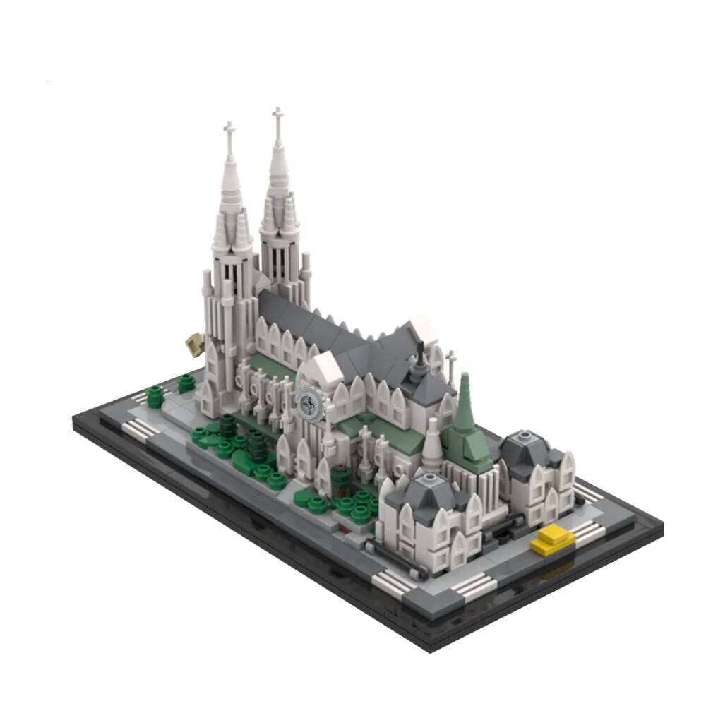 MOC St. Patrick's 1:800 Model Building Blocks New York Cathedral Compatible with Florence Church Brick Toy Gift Z260305