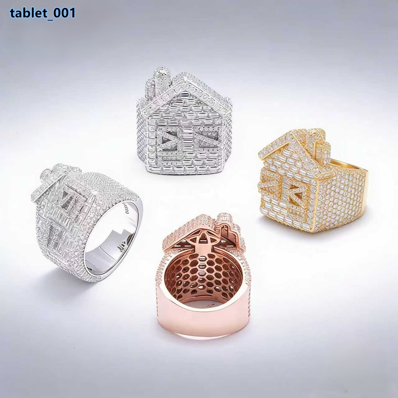 Iced Out Jewelry Pass Diamond Tester Ready to Ship Mens 925 Silver Hoop Hip Hop Romantic Moissanite Ring IGI Certified