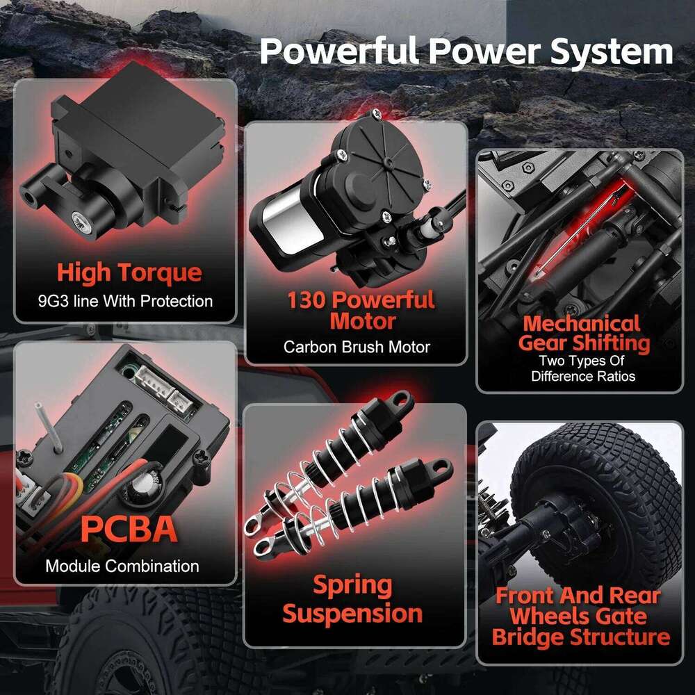 WLtoys 184023 2.4G RC With LED Light 4WD 1/18 Remote Control Car RTR Professional Off-road Climbing Vehicle Toy For Kid Gift C260305