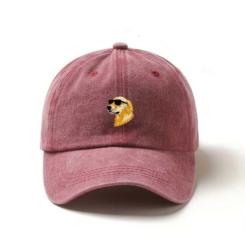 Wearing sunglasses a golden retriever printed baseball cap a gift for dog lovers with multiple colors to choose from S260306