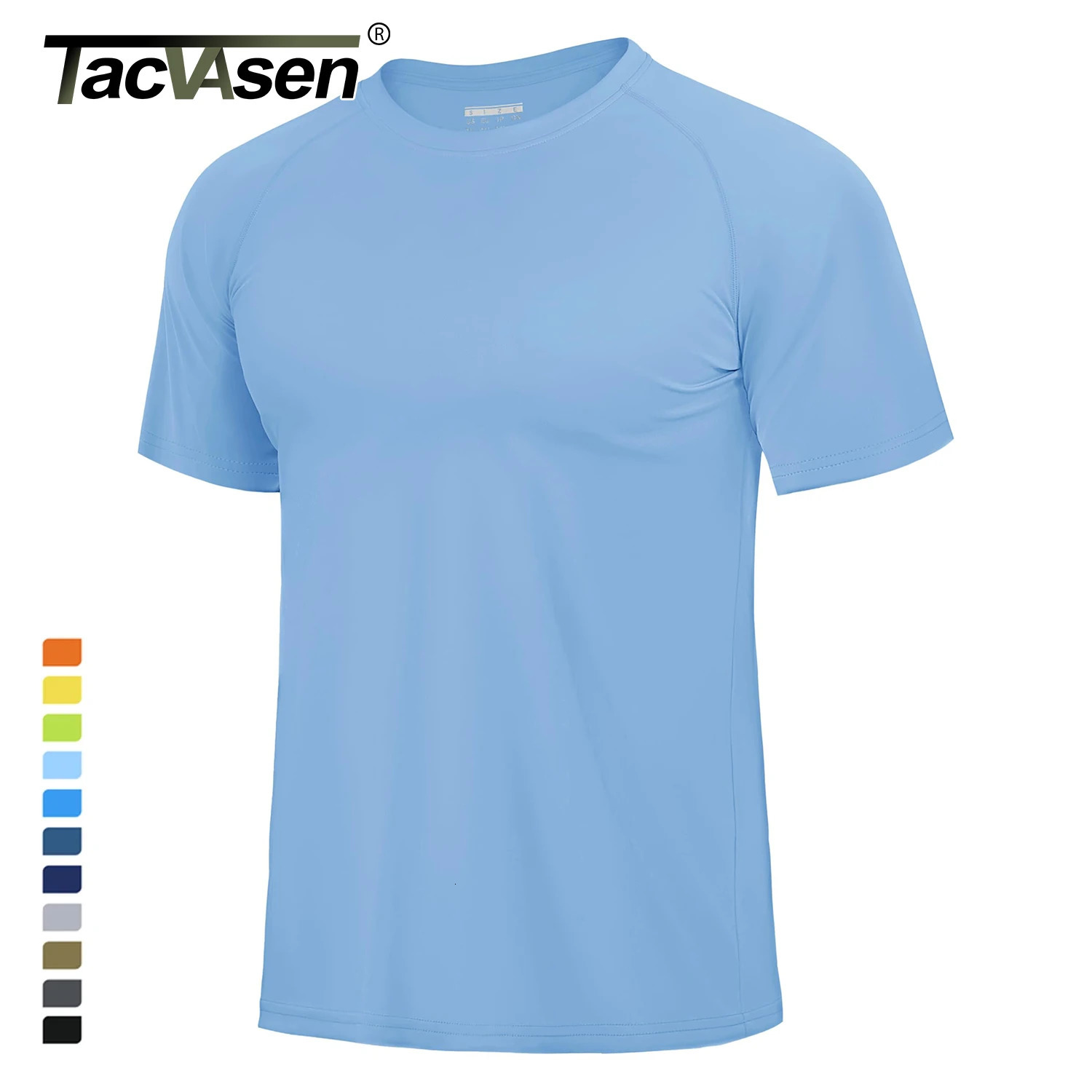 TACVASEN UPF 80 Sun Protection Tshirts Mens Quick Dry Short Sleeve Athlectic T Shirts Hiking Running Swim Tee Tops 260302