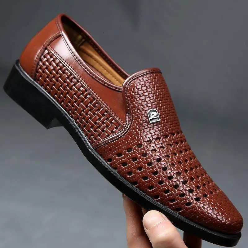 Summer Mens Loafers Breathable Mens Leather Shoes Soft Soles Male Casual Shoes Slip-on Oxford Shoes Business Zapatos De Hombre 260305