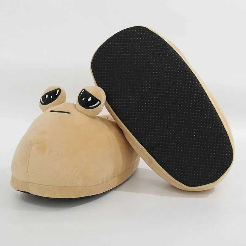 The Maw Pou Cotton Slipper Anime Plush Slippers Kawaii Cartoon Soft Stuffed Fluffy Thick Non-slip Shoes Alien Pou Doll Home Indo S260305