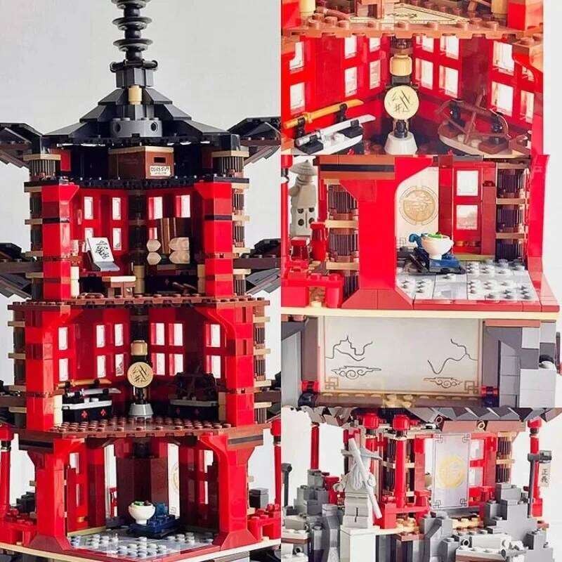 2028PCS Ninja Series Temple of Airjitzu Building Blocks With 13 Figures Street View Assemble Bricks Toy Gift For Children Kids Z260305