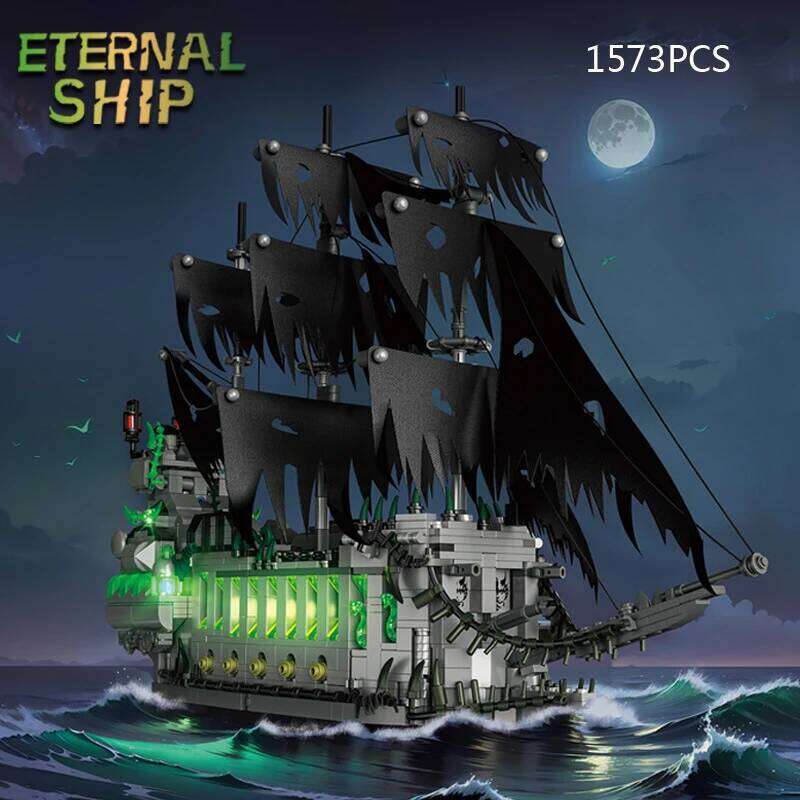 1573Pcs Pirate Ship Building Blocks Model Mini Bricks Toys MOC Ghost Flying Dutchman Construction Sets Gift for Adults and Teens Z260306