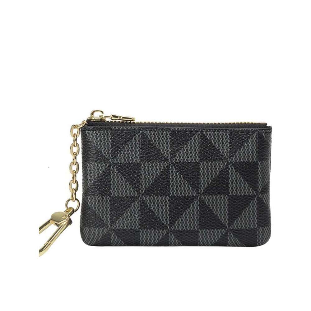 New style coin purse, metal-decorated small hanging bag, key case, simple printed mini card case C260304