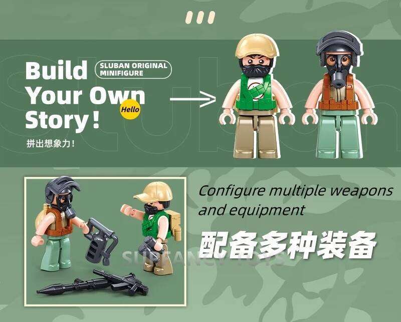 Sluban 319Pcs T-14 Armata Main Battle Tank Military Building Blocks Set Educational Army Model Bricks Toy for Children Z260305