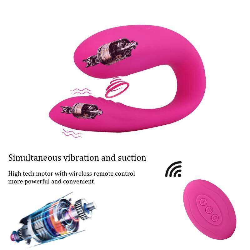 10 Speed Vibrator Dildo Clitoris Sucker Vaginal Vibrators Women Remote Control G Spot Dual Stimulator Sex Toy For Couple W260305
