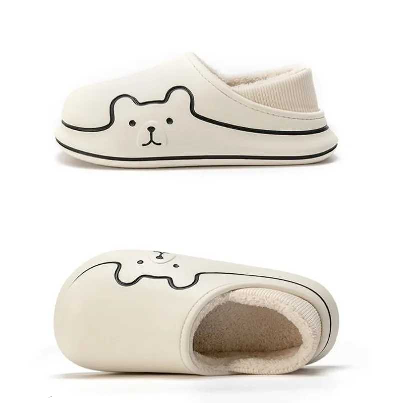 Fuzzy Slipper Womens Teddy Bear Flip Flops Winter Warm Cartoon Kawaii Plush Indoor House Home Shoes Flat Funny Female Slides S260305