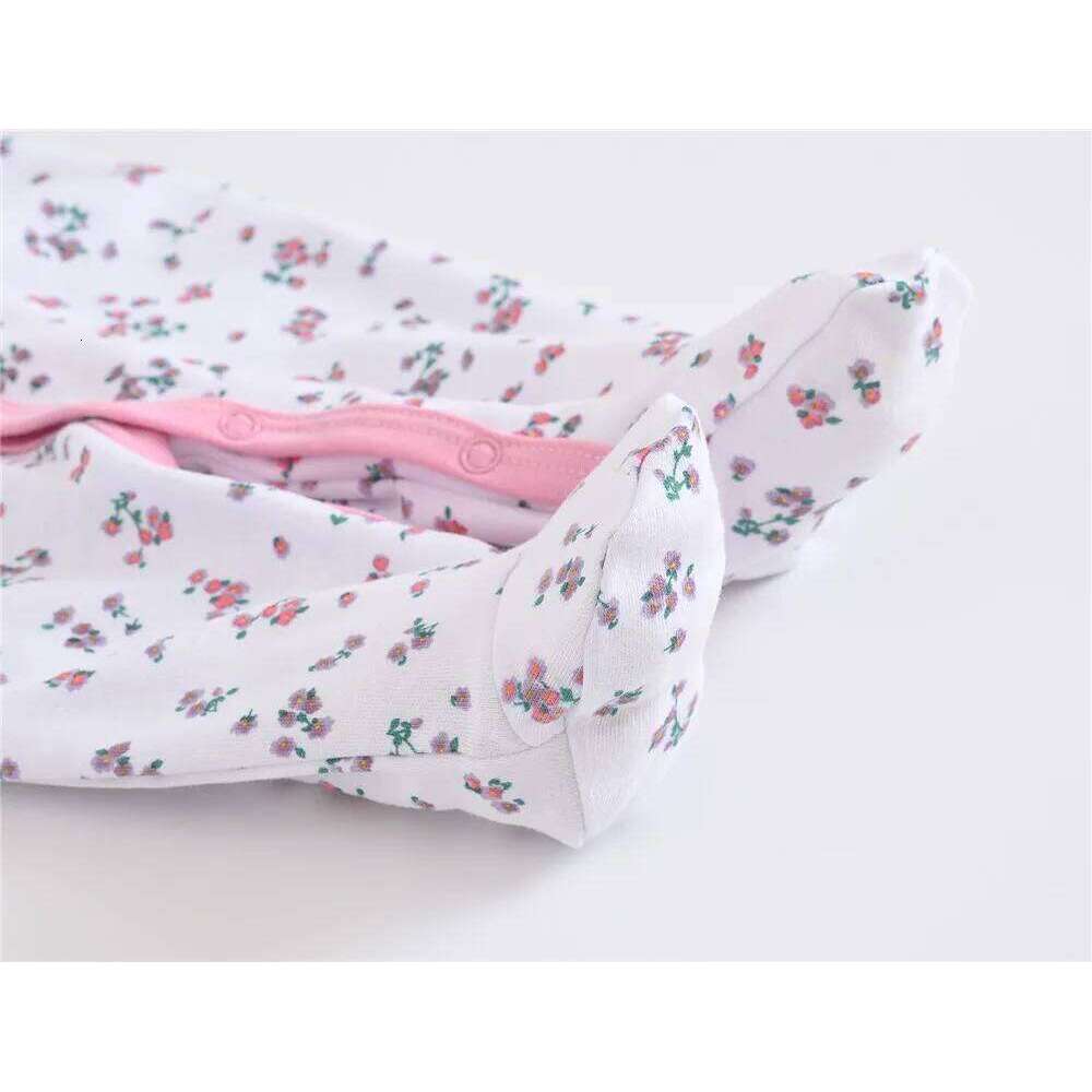 Kavkas Newborn Baby Girls Rompers 100% Cotton Long Sleeve 0-12 Months Cartoon Print Flower baby Clothing Z260306