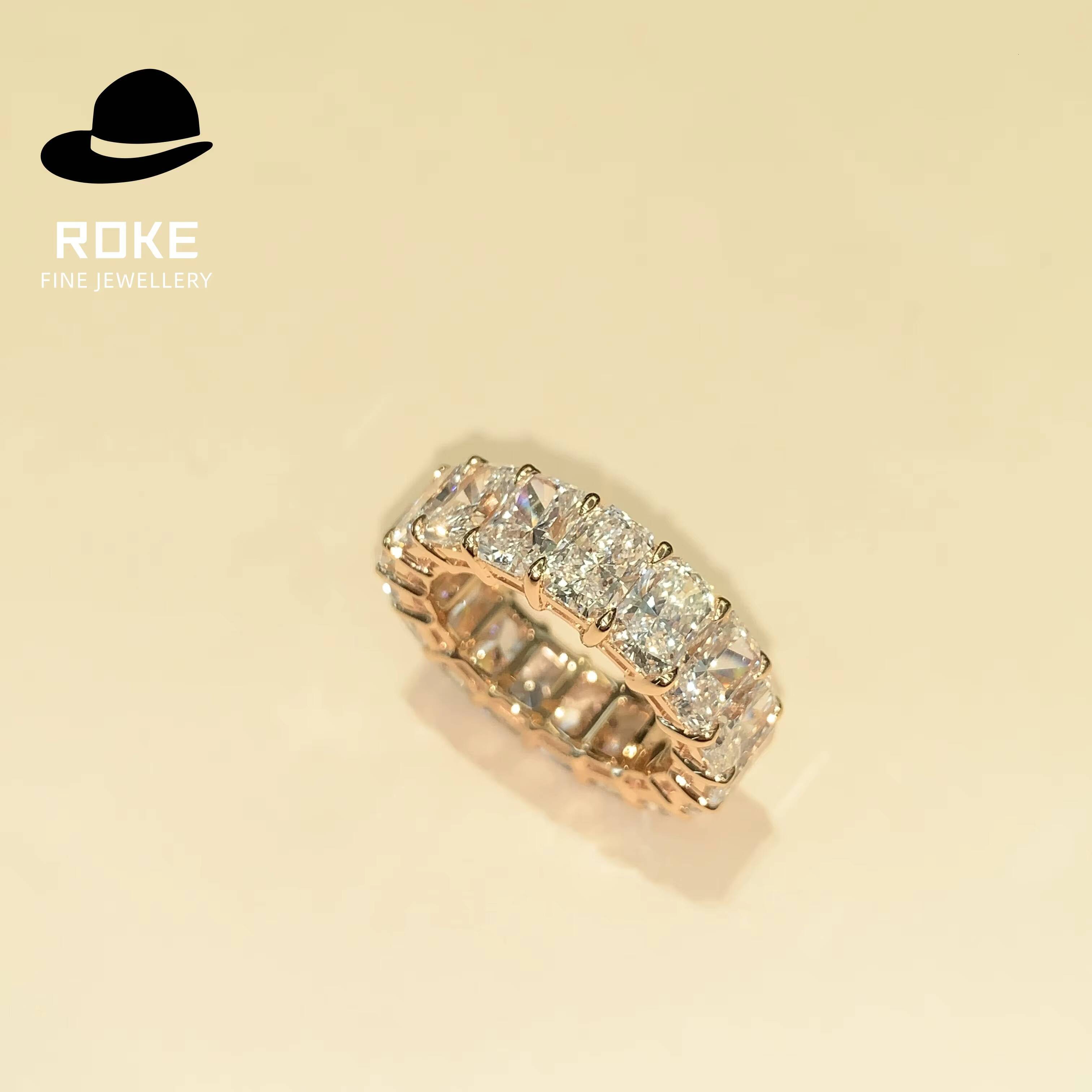 New Arrival Popular Womens Diamond Ring Four-claw Setting IGI-Certified Lab-Grown Radiant Cut Customisable in 9-18K Gold