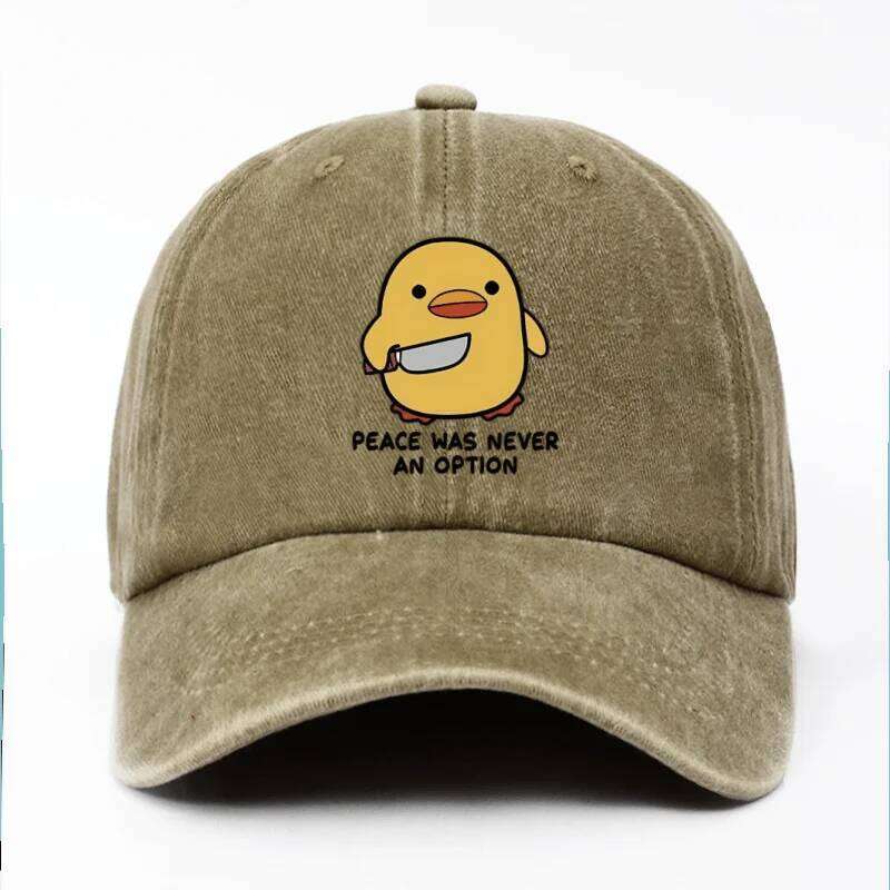 Yellow Duck Letter Printed Baseball Hat Men and Women, Adjustable for Travel, Sunscreen, Lightweight,Breathable, Comfortable Y260304