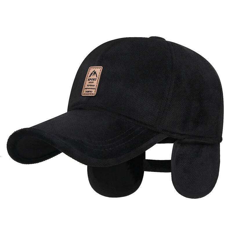 Autumn And Winter Cotton With Fleece Warm Ear Protection Baseball Cap In The Old Man Hat Y260304