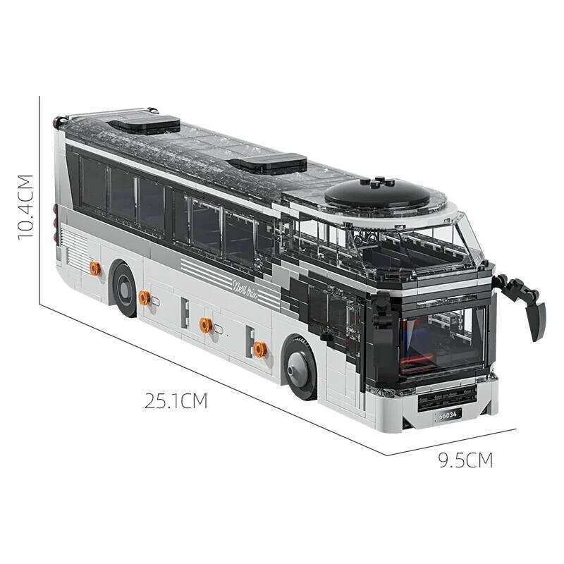 811PCS City Tour Building Blocks Double-Decker Tourist Bus Model Bricks Desktop Decoration Diy Toys For Kids Holiday Gifts Z260305
