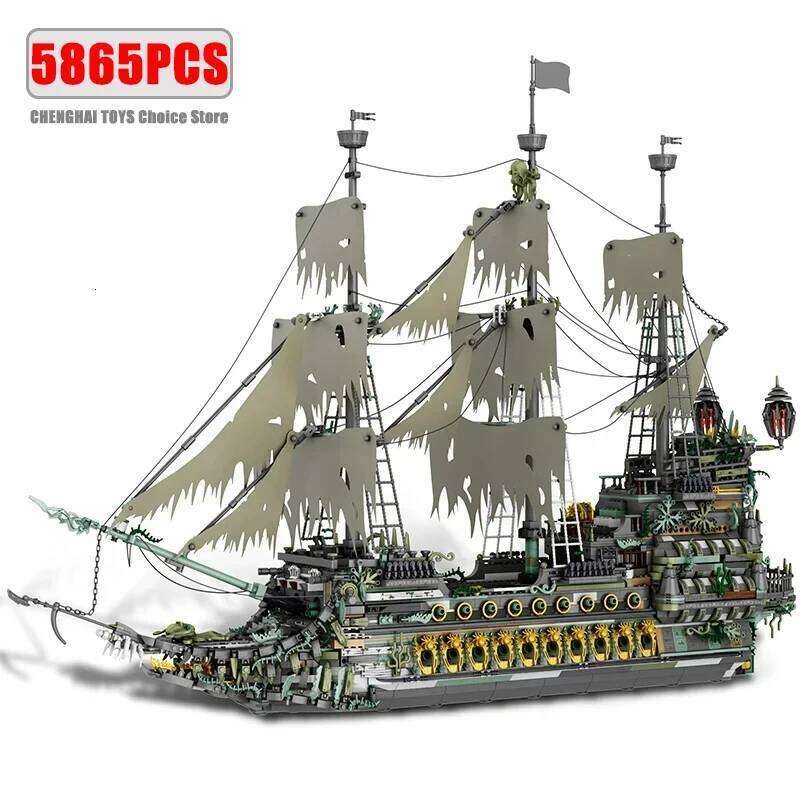 5865PCS The Flying Dutchman Pirate Building Blocks Ghost Ship Bricks Assembling Model DIY Toy For Kids Birthday Gifts Z260306